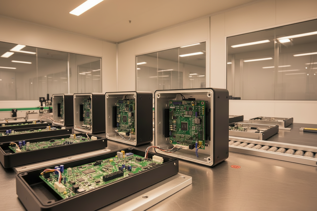 PCBs in Enclosures Clean Workbench